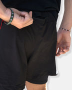 Short de musculation noir avec poche zippée au dos