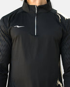 Col montant zippé avec liseré réfléchissant du haut running noir