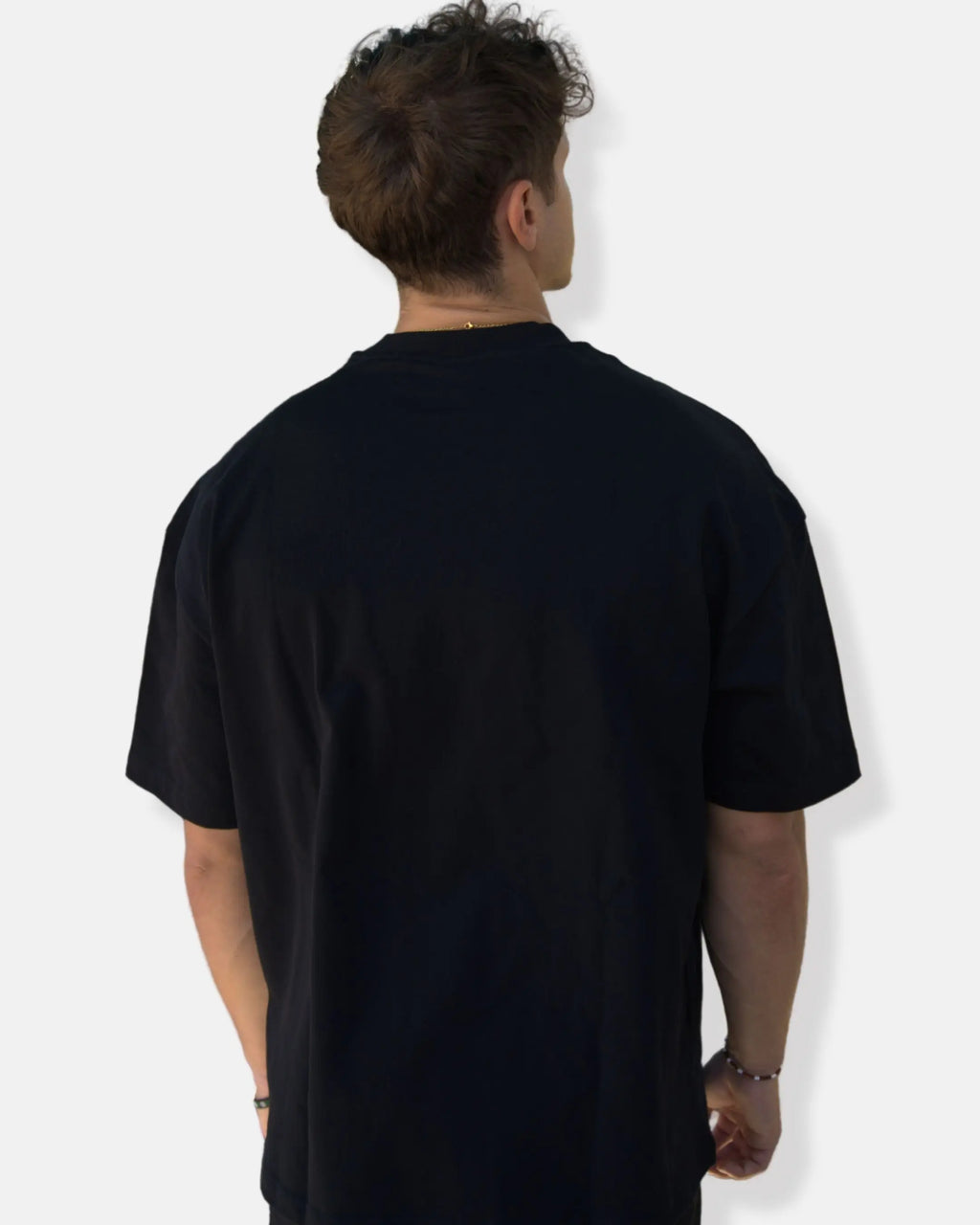 Dos du t-shirt oversize homme noir, coupe ample