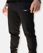 Pantalon de sport homme noir zippé, logo éclair brodé Inazuma Originals